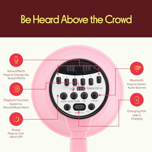 30W Rechargeable Megaphone with Bluetooth & Siren - 1000 Yard Range