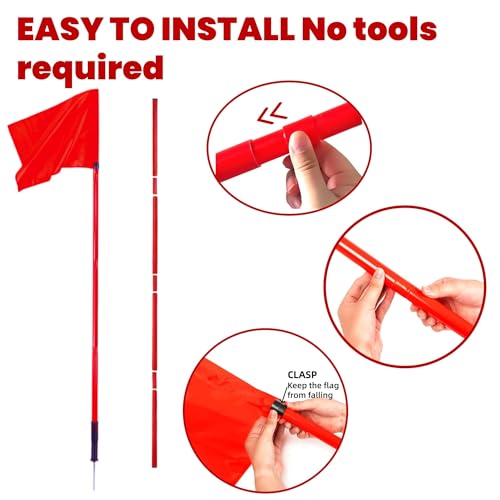 5FT Soccer Corner Flags Set of 4 - Spring Loaded with Bag