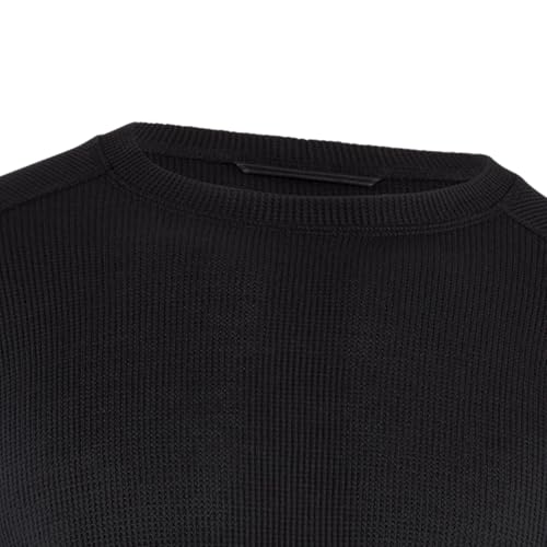 Carhartt Men's Force Midweight Waffle Base Layer Crewneck Top - Large Black