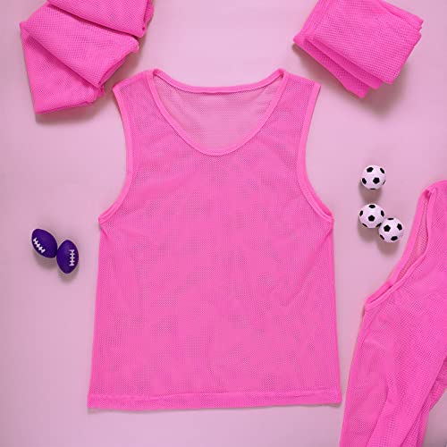 12-Pack Soccer Pinnies Mesh Scrimmage Vests for Youth & Adults