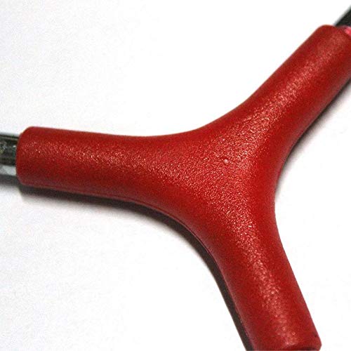 3-Way Hex Wrench Tool for Bicycle Maintenance - Red Handle