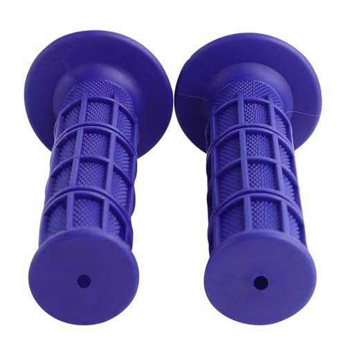 Blue Motorcycle Handlebar Grips - Non-Slip Rubber 22mm