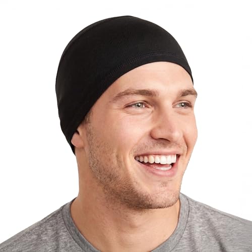 Cooling Skull Cap - Moisture-Wicking Helmet Liner - Black, One Size