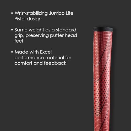 Winn Midsize Pistol Putter Grip - Excel Material, Red
