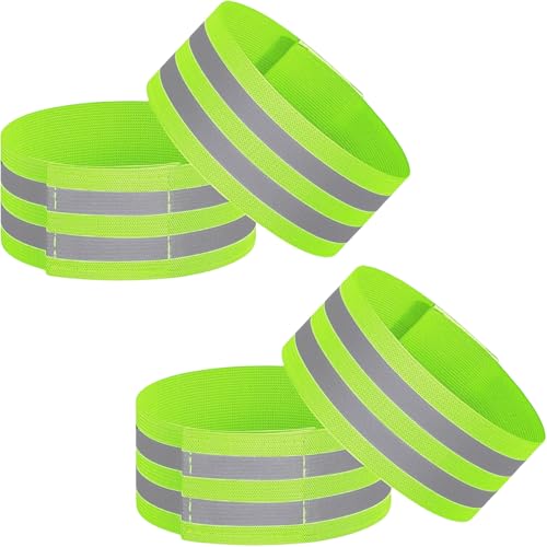 4-Pack High Visibility Reflective Safety Bands for Cycling and Running