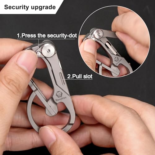 Titanium Carabiner with Dual-Bit Screwdriver & Safety Lock — Compact EDC Multi-Tool