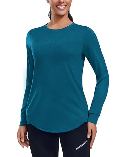 Lightweight Long Sleeve Workout Top for Women - XX-Large Green Jade
