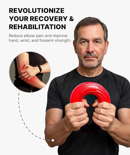 DMoose Fitness Flex Resistance Bar for Physical Therapy - Blue, Red, Green, Non-Slip Grip, Elbow & Grip Strengthener
