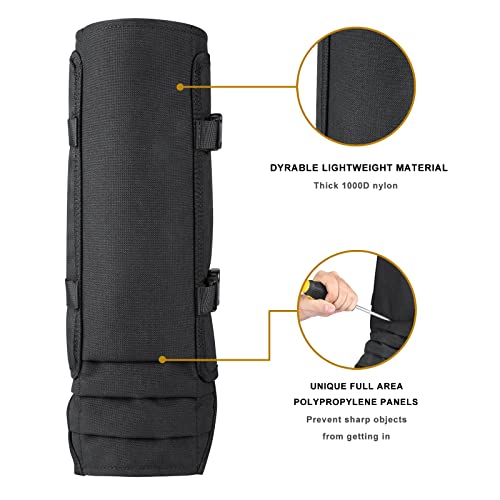 Snake Gaiters - Waterproof Bite Protection for Men & Women - Black