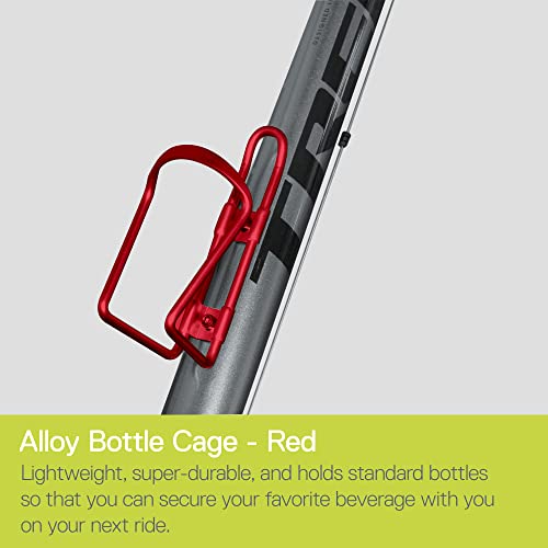 Lightweight Alloy Bike Water Bottle Holder - Red