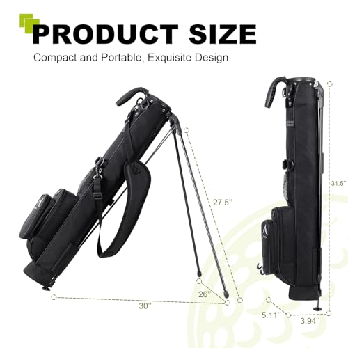 Lightweight Golf Stand Carry Bag - Durable Black Golf Bag, 31.5 Inches