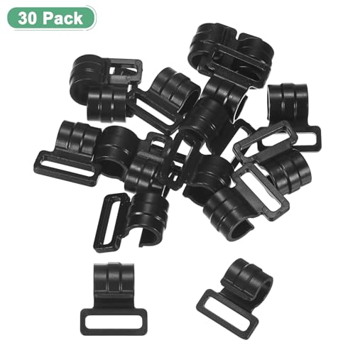 C-Shaped Tent Pole Clips - 30PCS, 0.4 In Clamp for Camping