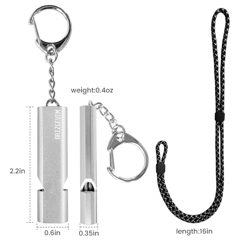 120dB Aluminum Emergency Survival Whistle - 4 Pack Silver