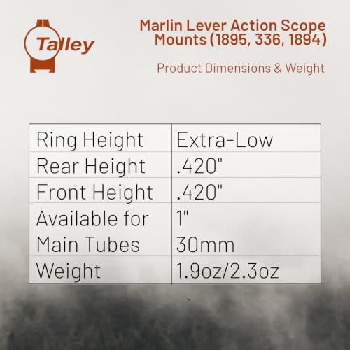 Talley 30mm Extra Low Scope Mount for Marlin 1895, 336, 1894 Rifles - Black