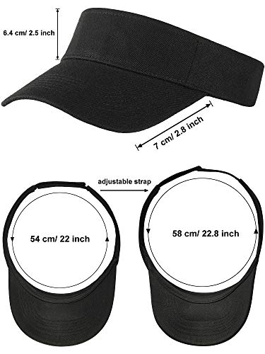 6 Pack Adjustable Sun Visor Hats for Men & Women - Golf, Outdoor & Casual Use