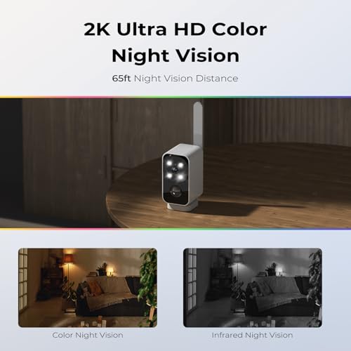 SEHMUA Cellular Security Camera, No WiFi Needed, 180¡Æ Auto Pan, Portable Outdoor&Indoor, Pre-Installed 4G LTE SIM Card, Solar Powered, PIR Motion Alerts, 2K Color Night Vision