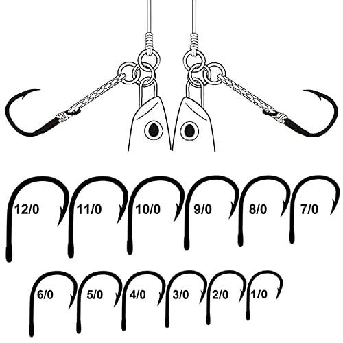 Saltwater Circle J Hooks for Tuna - 2/0, 20pcs Live Bait Hooks