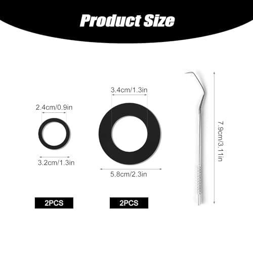 Silicone Gasket Replacement Set for Water Bottles - 4 Pack with Removal Hook