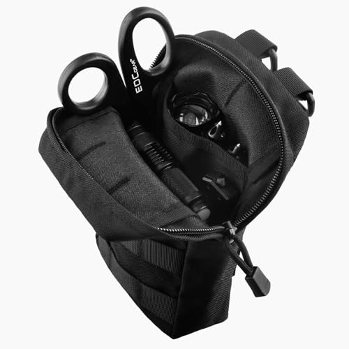 Tactical Cigarette Pouch - Molle Utility Bag with Lighter Slot - Black