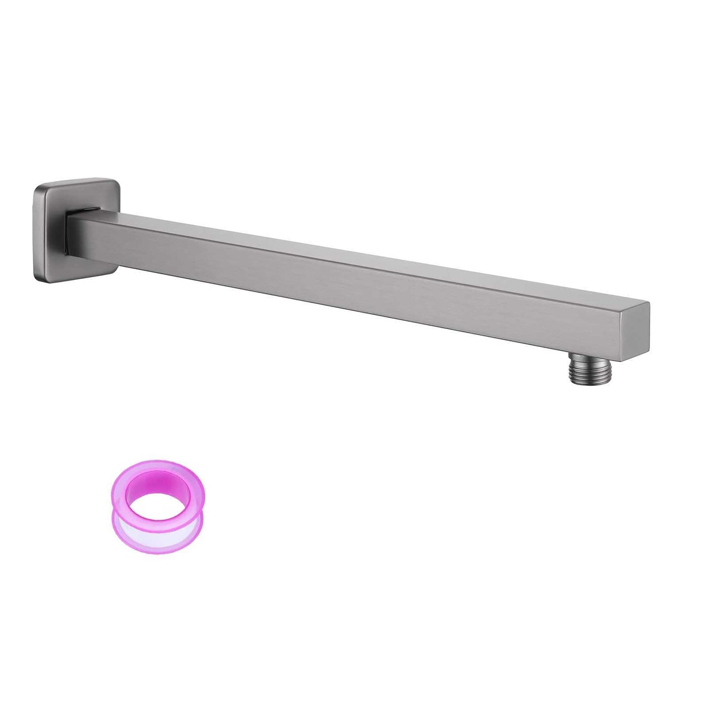 16 Inch Rain Shower Head Extension Arm with Flange, Brushed Nickel, Made of SUS 304 Stainless Steel, Square Shower Arm Wall Mounted, Rainfall Shower Arm for Morden Bathroom
