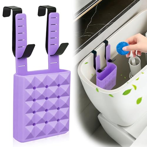 Adjustable Toilet Tank Tablet Holder - Purple Silicone Basket