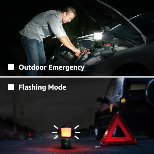 Lepro Camping Lantern, Battery Powered LED with 1500LM, 4 Light Modes, Waterproof Tent Light, Lantern Flashlight for Hurricane, Emergency Light, Survival Kit, Storms, Outages, Fishing, Hiking