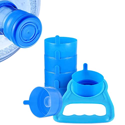 Silicone Water Bottle Cap Set - 5-Pack Leakproof Lids for 5-Gallon Jugs