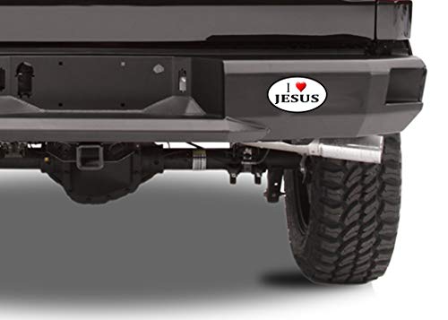 I Love Jesus Car Decal - Oval Bumper Sticker 5x3 Inch