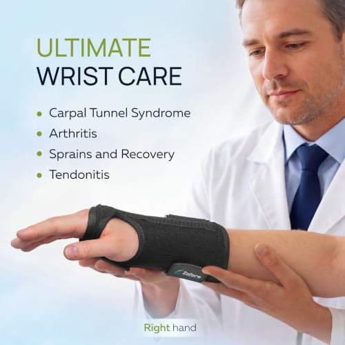 Carpal Tunnel Wrist Brace with Metal Splint for Pain Relief - L/XL