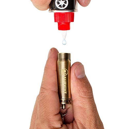 Survive Metal Bullet Fire Starter Keychain | Waterproof Camping Lighter