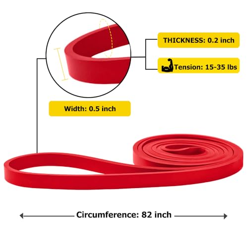 Natural Latex Pull Up Resistance Band - Red (15-35lbs)