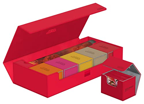 Ultimate Guard Superhive 550+ Deck Case Red for Double-Sleeved Cards, Magnetic Closure
