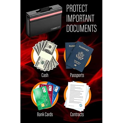 The Good Stuff Fireproof Document Box for Legal Documents, Passports, Cash, and Contracts, 5" x 11" 3.5" / 2000¢µ Protect Your Notebooks, Binders, Folders, and Contracts