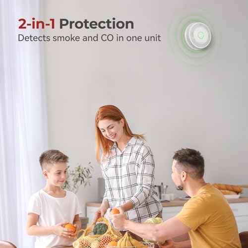 Interconnected Smoke and Carbon Monoxide Detector Combo with Voice Alert fire Alarms 1pack