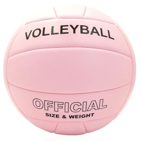 VerdeFlow Size 5 Pink Volleyball - Fade-Resistant & Leak-Proof Indoor/Outdoor Sports Ball