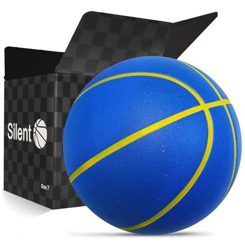 Blue Silent Size 7 Indoor Basketball - Noiseless Foam Practice Ball