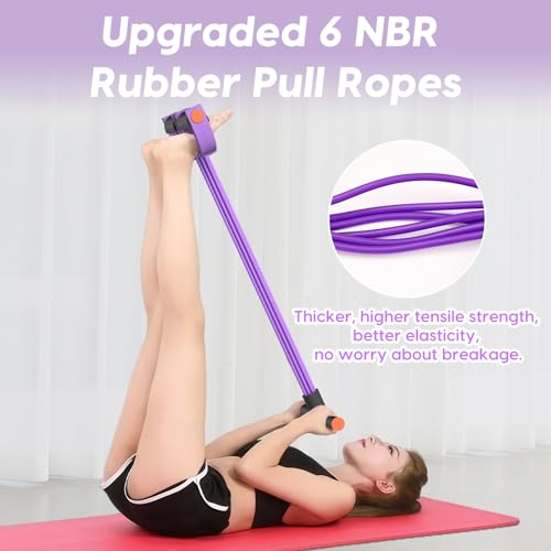 6-Tube Pedal Resistance Band with Handles for Full-Body Workouts