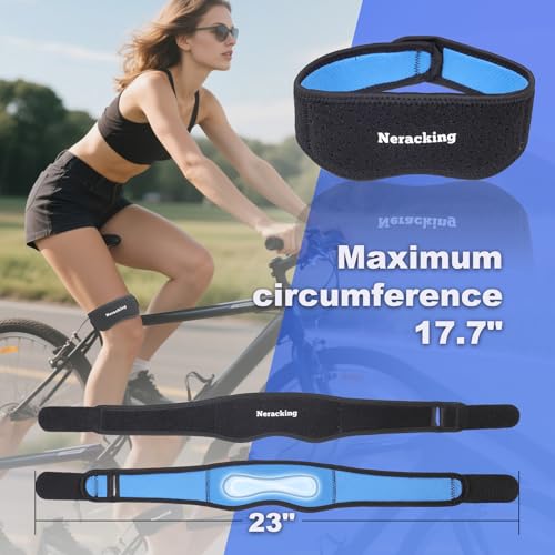 Neracking Blue-Inside Adjustable IT Band Relief Strap for Running & Cycling
