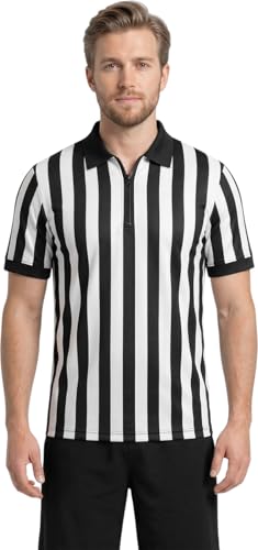 Athletic Fit Referee Shirt for Men - Quarter Zipper, X-Large