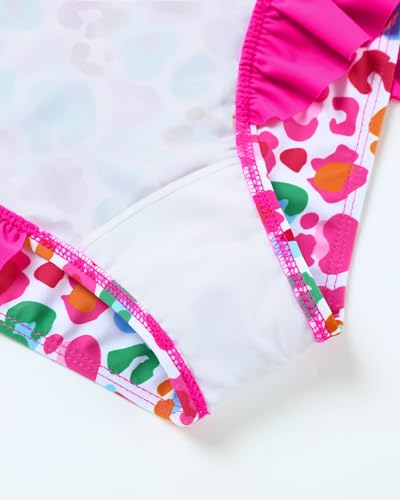 Girls 2-Piece Ruffled Bikini Set - Adjustable Straps, Red, 7-8 Years