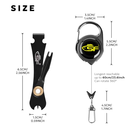 3-in-1 Fly Fishing Nipper Tool Set with Zinger Retractor - 2pcs