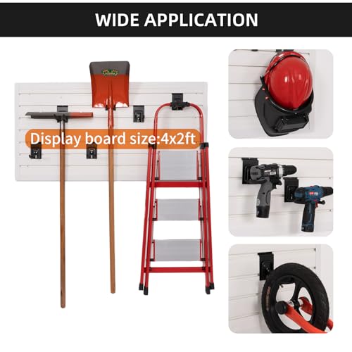 Slatwall Accessories 22 PCS Heavy Duty Garage Hooks Slatwall Panel Hooks Slat Wall Hanging Hook for Bike Ladder Garage Storage System Accessory Multi Size Utility