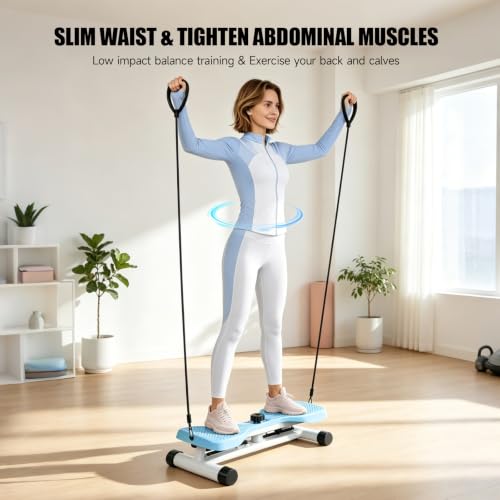 Waist Twister Machine - Noiseless Core & Belly Fat Workout - Blue