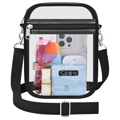 Clear Purse for Women - Small Black Hobo Shoulder Bag