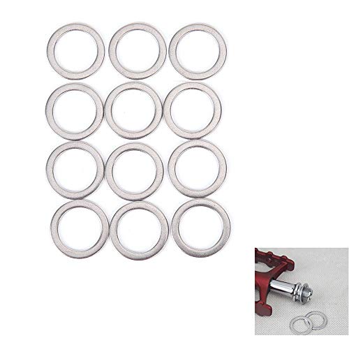 Stainless Steel Pedal Washers for 9/16" Bike Pedals - 12 Pack