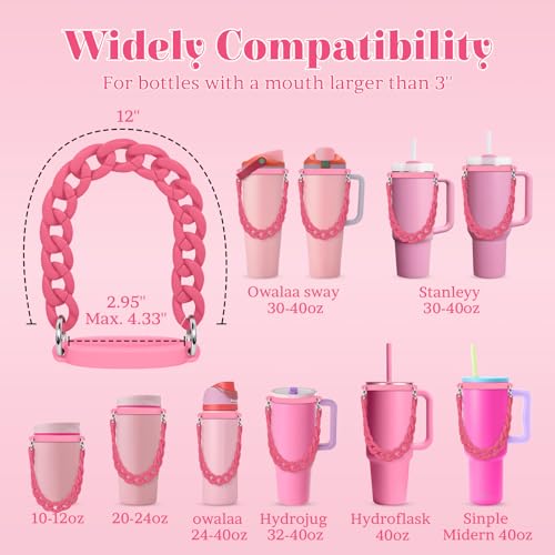 Adjustable Water Bottle Strap Carrier for 24oz-40oz Bottles - Rose