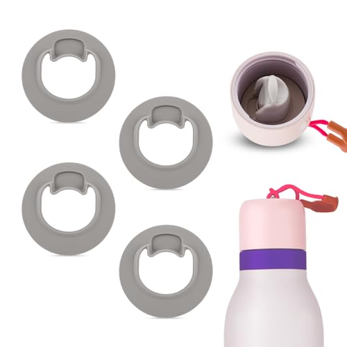 Silicone Replacement Stoppers for 18oz 24oz Water Bottles - Gray, 4 Pack