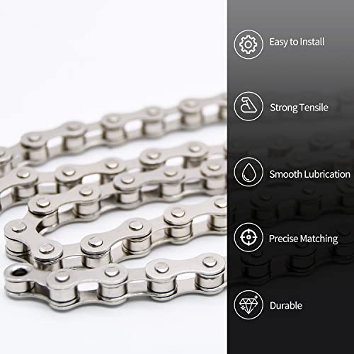 Single Speed Bike Chain - 114 Links, 1/2 x 1/8 Inch - 1 Set