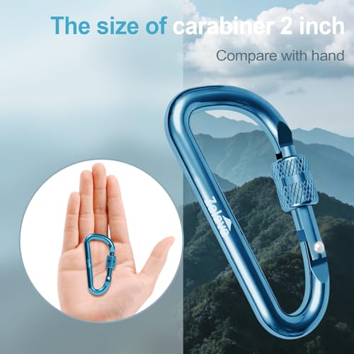 Aluminum D-Clip Carabiner Keychain - 2 Inch, 6 Colors