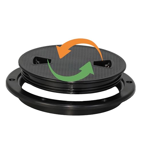 PLOOTA 4-inch Marine Boat Round Deck Hatch Cover 2-Pack Non-Slip Water-Tight Access Plate with Screws